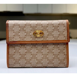 CELINE Wallet Small Beige Brown